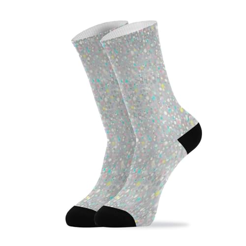 Plaaee Athletic Running Socks Silver Glitter Texture Low Cut Sports Tab Crew Socks for Men and Women