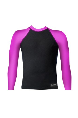 Aeroskin Raglan Long Sleeve Shirt with Color Accent and Fuzzy Collar (Black/Fuchsia, XXX-Large)