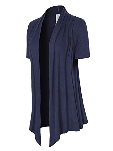 Image of MixMatchy Women's Lightweight Short Sleeve Draped Open Front Cardigan Vest