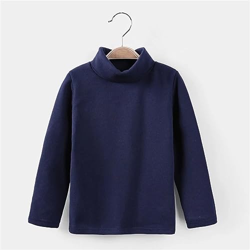 Toddler Girl Boys Pullover Sweater Solid Color Long Sleeve High Neck Base Coat With Warm Top For 3 To 10 Years3