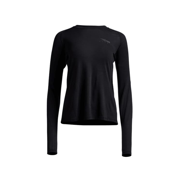 Gear Women's CORE Merino 120 Long Sleeve Crew, Athletic T-Shirt, Sitka Black, X-Large (600169-BK-XL)