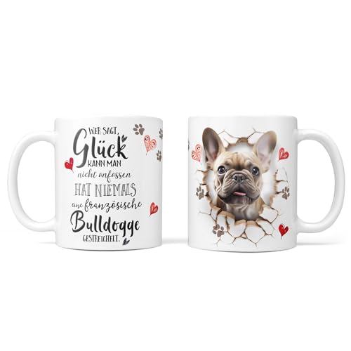 Hunde-Tasse: Französische Bulldogge hell | Frenchie | Liebe zum Haustier | Kaffee-Tasse | Geschenk für Hundeliebhaber Hundebesitzer | Geschenkidee | Keramik 330ml | French Buldog