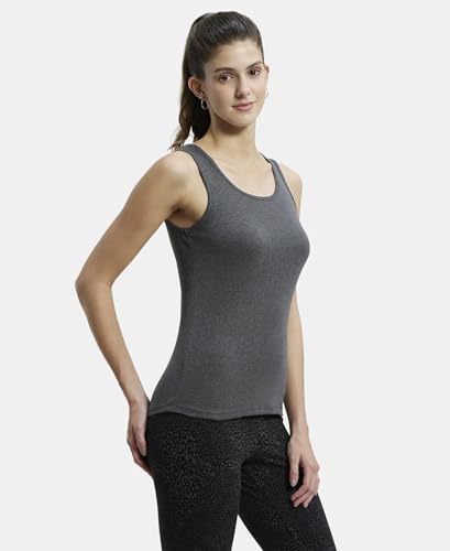 Image of Jockey A113 Women Super Combed Cotton Rib Fabric Slim Fit Solid Tank Top