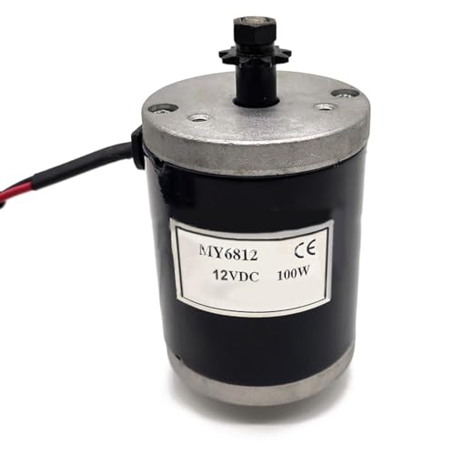 Tidevib Patinetes y triciclos eléctricos con motor cepillado CC, 100 W, 12 V/24 V para motor de doble voltaje MY6812 con piñón 9T, rotación reversible, color negro