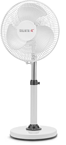 Image of Sujata High Speed Premium Pedestal Fan 300mm | 2 Year Warranty | Stand Fan for Home, 2000 RPM, 100% Copper Motor, Oscillating Pedestal Fan with High Air Delivery, 3 Speed Control (SPF09 HS - White)