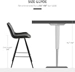 HOMCOM Bar Height Bar Stools Set of 2, Microfiber Cloth Bar Chairs with Metal Leg, Padded Seat, Kitchen Stools for Kitchen Island, Black