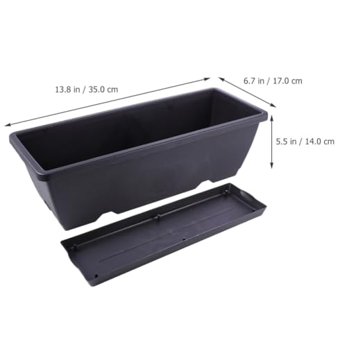 Pots rectangulaires incassables et anti-rayures avec plateaux - 3