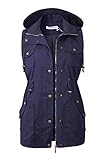 Picture of BBX Lephsnt Womens Sleeveless Military Anorak Drawstring Jacket Vest Navy Blue