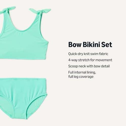 Image of Amazon Essentials Girls' Bow Detail Two-Piece Bikini Swimsuit