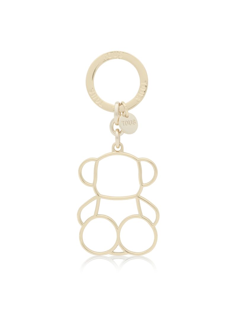 TOUS Silhouette Bold Bear Silhouette Keyring in Gold. Dimensions (H x W): 5.5 x 4.5 cm.