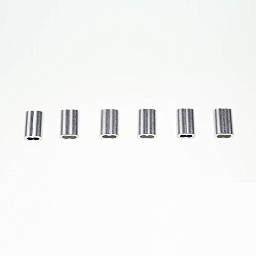 Sutemribor 1/8 Inch Aluminum Crimping Loop Sleeve for Wire Rope and Cable, 50 Pieces - Thumbnail 6