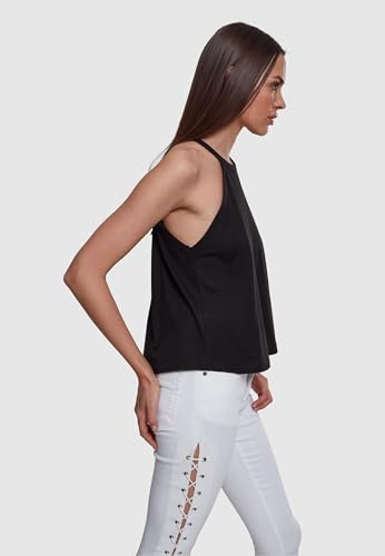 Urban Classics Tanktop de Mujer Mujer Top Atado al Cuello Negro M 50% algodón, 50% Viscosa Ancho
