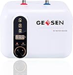 GEESEN Electric Hot Water Heater 120/240V Small Compact Tank Storage,Rv Tr 3.5 Gallon Trailer 1.5KW Kitchen Instant Under Sink Counter Cupboard, RV 1 PCs 16” Long 1/2”FIP Stainless Steel Water Hose
