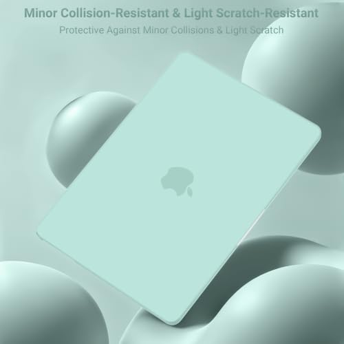 Image of MOSISO Compatible with MacBook Air 13 inch Case M5 2026 M4 2025 M3 M2 2024-2022 A3449 A3240 A3113 A2681, Hard Shell&Keyboard Cover&Screen Film&Type C for MacBook Air 13.6 inch Case, Mint Green