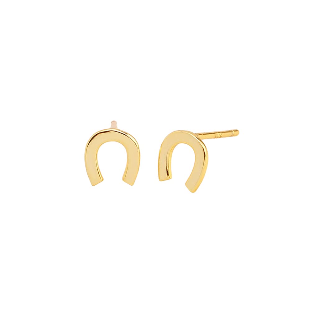 Cute Horseshoe U Shaped Small Stud Earrings for Women Cartilage Tragus Minimalist Hypoallergenic 925 Sterling Silver Post Sleeper Huggie Tiny Mini