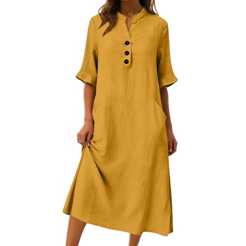 Robe longue été femme fluide à boutons pour vos journées décontractées