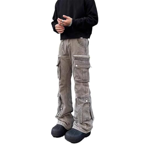 Men's Pants Workwear Straight Leg Denim High Street Multi Pocket Spring Summer Casual Trouser for Men2