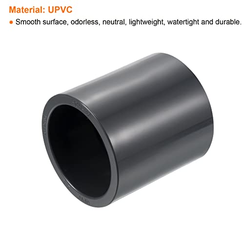 Conector de acoplamiento recto UPVC de 2-1/2 pulgadas Schedule 80 gris (2 piezas) 5