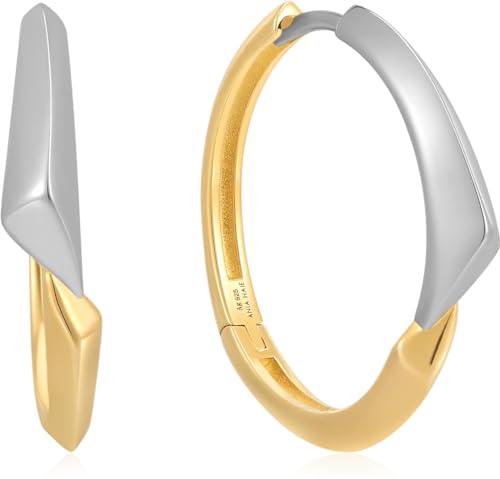 Créoles flèche bicolores Two Tone Arrow Hoop pour un look working girl