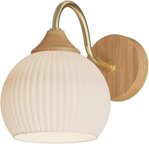 Aplique de Pared LED Moderno Dorado nórdico con Pantalla de Cristal Blanco, Estilo Retro E27, para Dormitorio, Pasillo, Sala de Estar.