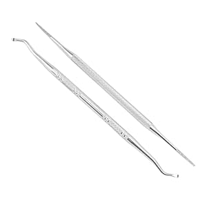 Haosie 2PCS Ingrown Toenail Kit, Cuticle Pusher Cutter, Manicure Pedicure Tools, Stainless Steel Cuticle Remover, Double Sided Nail Cleaner Care