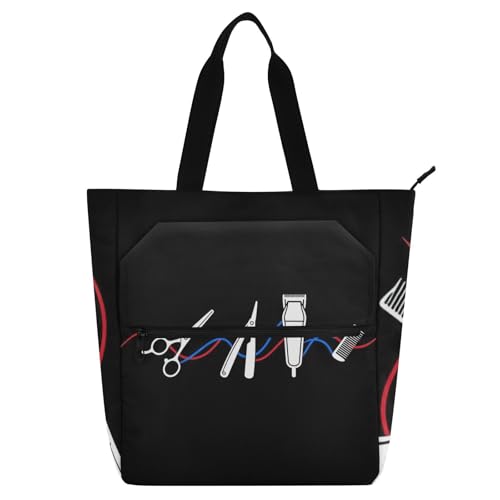 Poignées en tissu tissé rétro pour ce sac fourre-tout enfants et barbier