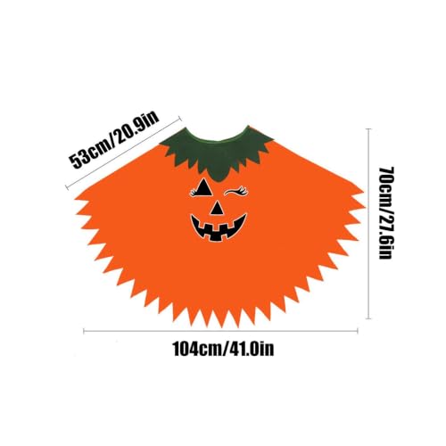 Disfraz de poncho de calabaza con corte holgado y complementos de juego 5