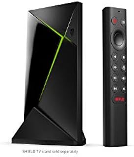 NVIDIA SHIELD Android TV Pro Streaming Media Player; 4K HDR movies, live sports, Dolby Vision-Atmos, AI-enhanced upscaling, GeForce NOW cloud gaming, Google Assistant Built-In, Works with Alexa