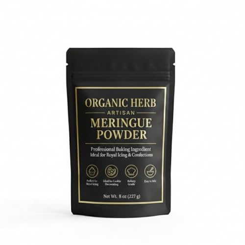 Organic Herb Meringue Powder 12oz – Egg White Replacement for Royal Icing & Cookie Decorating – Stabilizer for Buttercream, Macarons & Meringues – Baking Essential, Long Shelf Life