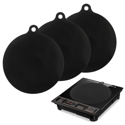XPEX 3 Pezzi Tappetino piano induzione,22 CM fornelli a induzione, tappetino silicone,tappetini protettivi per fornelli a induzione, tappetini antiscivolo in silicone, resistenti al calore