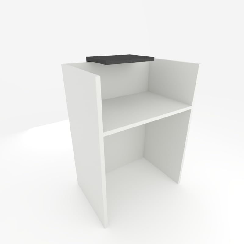 Mostrador Recepción Oficina 80x105x50 cm 19mm Blanco Roble Azabache