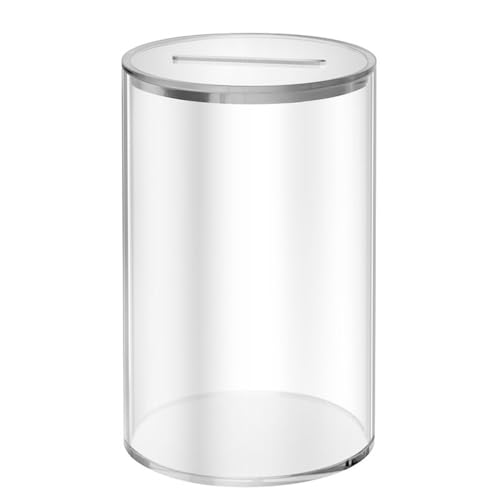 Hubiuyo アクリル製貯金瓶、開けられるアクリル製透明貯金箱 - 貯金箱 男の子 女の子 紙幣 現金コイン収納 100万円貯金 筒型 透明 500円玉貯金箱 おしゃれ 賽銭箱