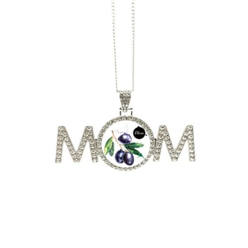 Olives Fruit Tasty Healthy Watercolor - Collar para el día de la madre, regalo para mamá, abuela, abuela, joyería de cumpleaños, Medium