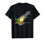 Funny Birb Memes T-rex shadow Green Cheeked Pineapple Conure T-Shirt