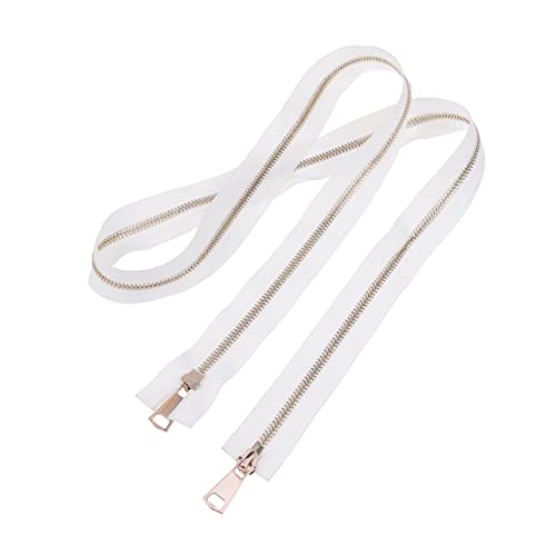 TEHAUX 2Pcs Zíperes De Dentes Brancos Com Zíper De Metal