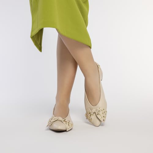 GIOSEPPO Women's Kallmet Flat Ballet, ivory, 7 Women3