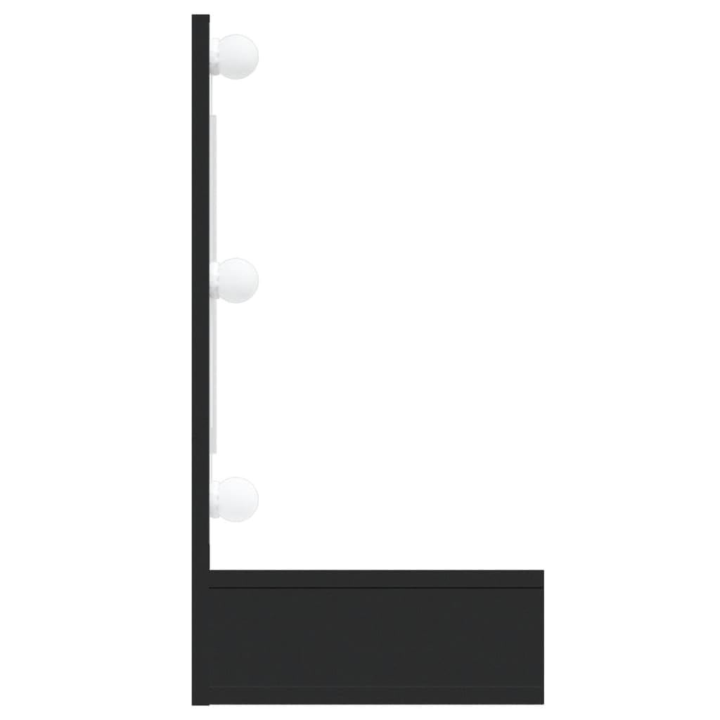 Mueble con Espejo y LED Armario de baño con Espejo Armario Espejo baño con luz Espejo Armario baño Negro 90x31,5x62 cm