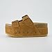 CUSHIONAIRE Women's Guru Genuine Leather footbed platform sandal with +Comfort, Wide Widths Available, Suede Chestnut 8