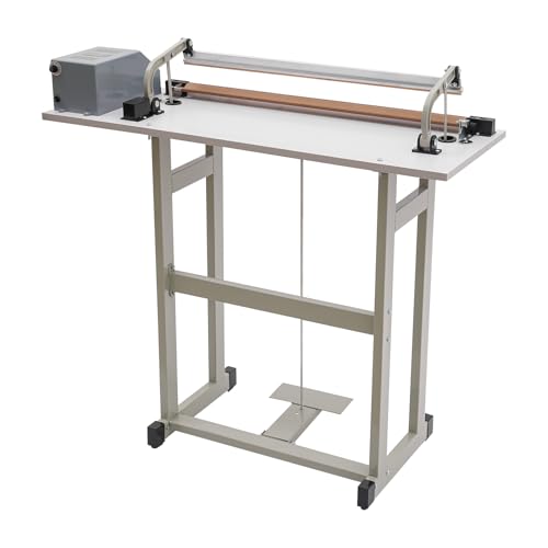 JLYNOWPT 110v 850w Foot Pedal Heat Sealing Machine, 2 In 1 Bag Sealing & Cutting Plastic Bag Seal Machine with 6 Temp&Speed Adjustable 22.83in Commercial Heat Sealer for Kinds Of Plastic Packing Bags