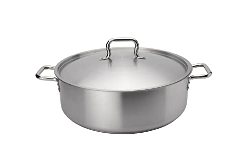 Browne Foodservice Elements 25 Quart Stainless Steel Brazier w/Cover, NSF