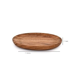 Samhita Acacia Wood Round Wood Plates Set of 4, Easy Cleaning & Lightweight for Dishes Snack, Dessert.(7" x 7" x 1") Samhita Acacia Wood Round Wood Plates Set of 4 Easy Cleaning Lightweight for Dishes Snack Dessert7 x 7 x 1