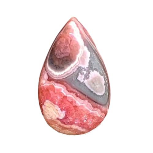 Rhodochrosite naturelle forme poire cabochon rose pour bijoux symboliques faits main