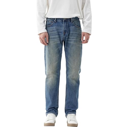 Jean coupe droite homme ajusté pour affiner la silhouette au style vintage