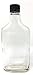 375 ml (12.7 oz) Glass Flask Liquor Bottle with Black Caps (12 Pack)