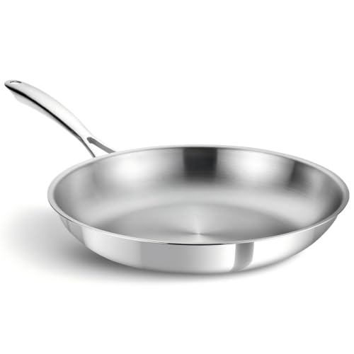 Image of KOCH SYSTEME CS Tri-Ply Stainless Steel Frying Pan 8 Inch, Induction Ready