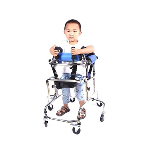 Andador portátil para niños con parálisis cerebral, ligero y vertical, para rehabilitación y entrenamiento, altura y anchura ajustables, capacidad de carga de 140 kg.