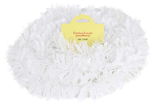 Christmas Concepts® 2 Metre Matt White Chunky/Fine Christmas Tinsel
