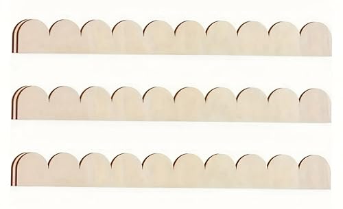 Image of Cliths Pack of 6 Wooden Moulding Strips & Border Patti - 40x4cm Unfinished Wooden Border Panel for DIY Furniture, Wall Trims, Frame Borders & Crafts