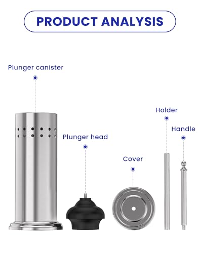 Image of Dowry Toilet Plunger with Holder for Bathroom Silver | Hidden Toilet Bowl Cleaners Long Handle with Cover Powerful Force Suction Cup Heavy Duty Deep Cleaning
