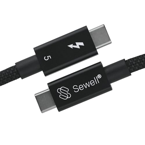 Sewell Thunderbolt 5 Cable, 3.3 ft, Intel Certified, 80Gbps/120Gbps, 240W